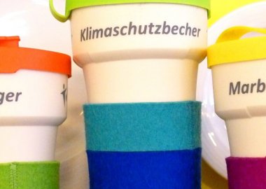 Der Marburger Klimaschutzbecher in unseren Cafeterien!